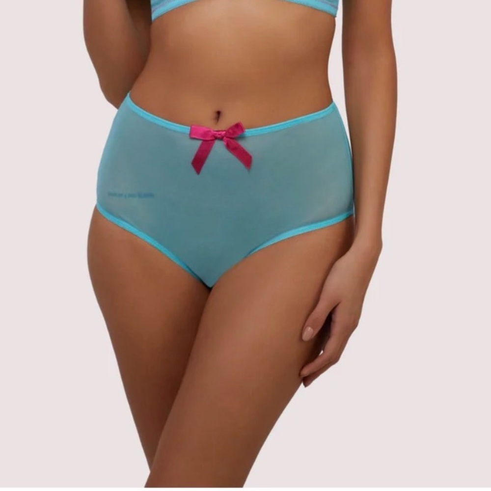 SOLD Bettie Page Cleo Contrast Stitch Mesh Retro High Waisted Brief Size XL